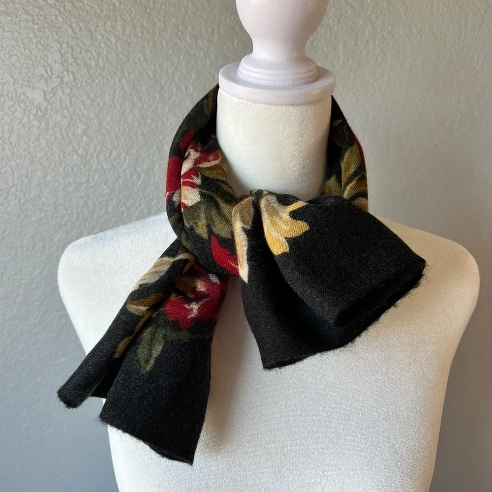 * FIRM PRICE* ECHO Wool Square Floral Scarf